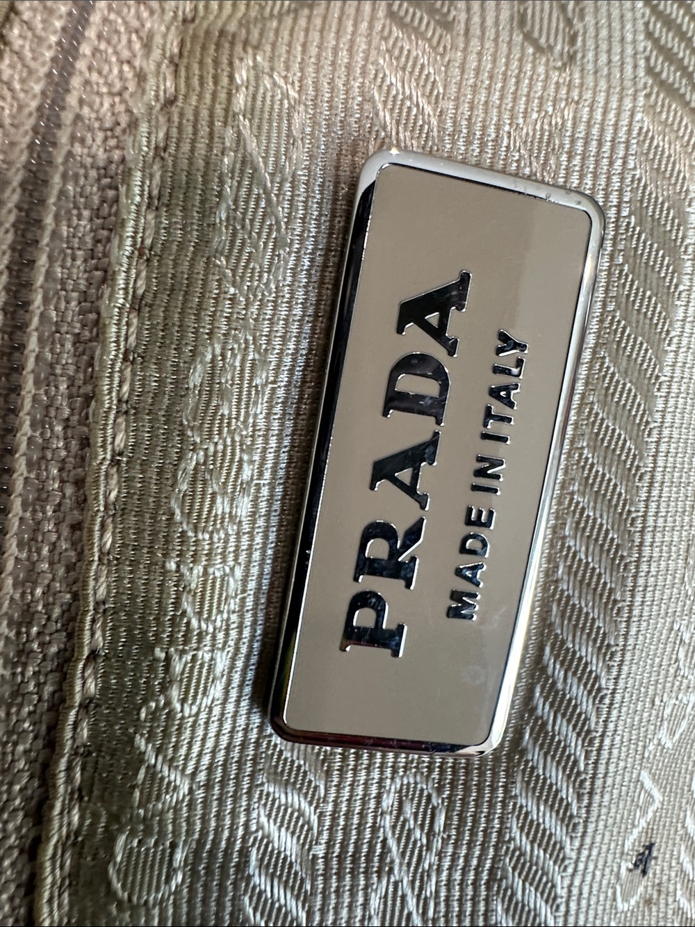 Prada Orange Nylon Shoulder Bag with Beige Strap - Picture 12 of 13